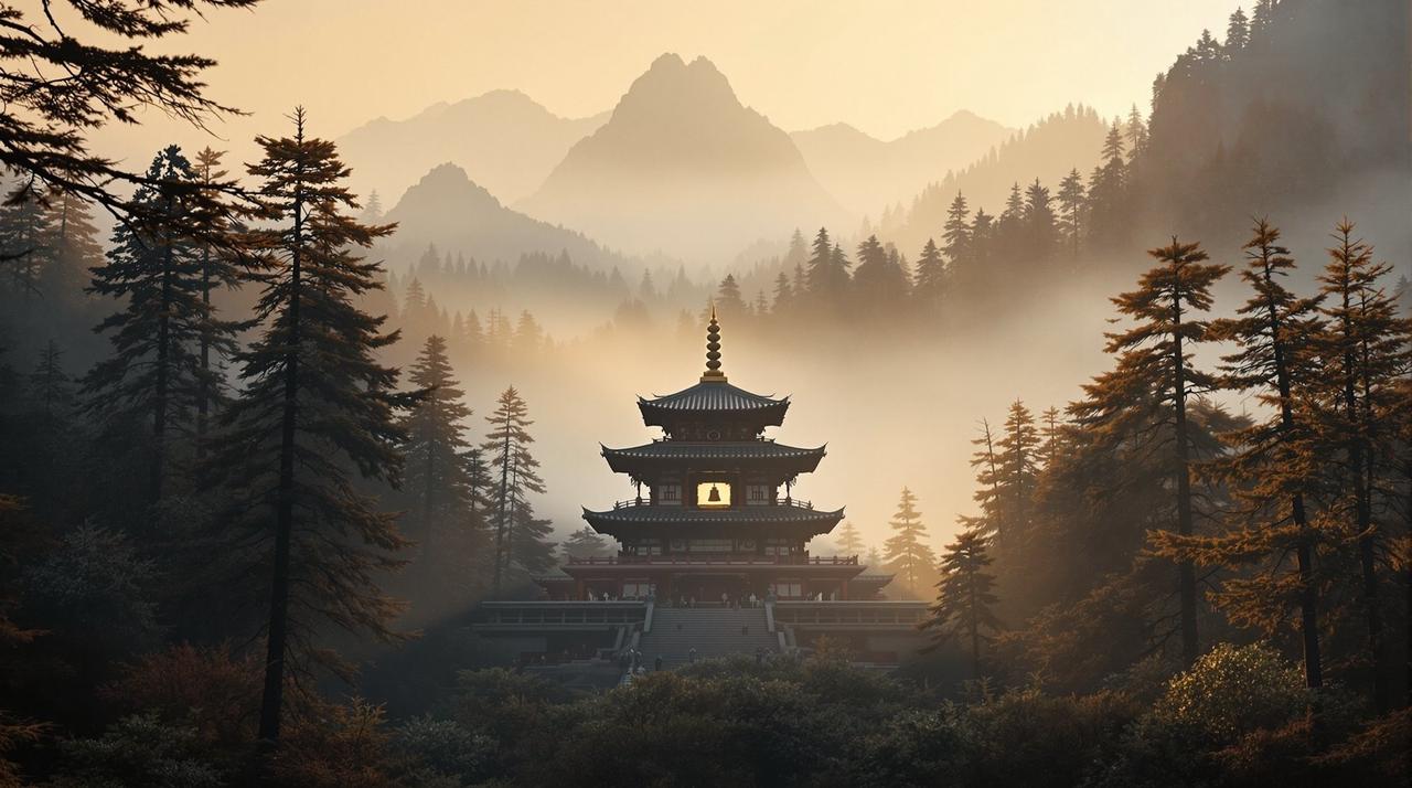 山寺钟声 横幅